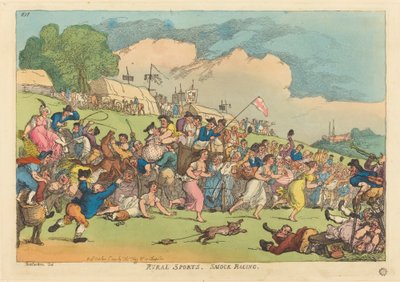 Rural Sports. Smock Racing by Thomas Rowlandson