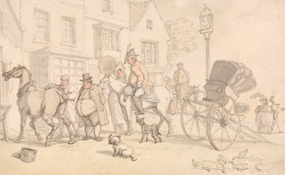 Scene outside the Half-Moon Inn by Thomas Rowlandson