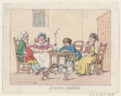 Sunday Evening by Thomas Rowlandson