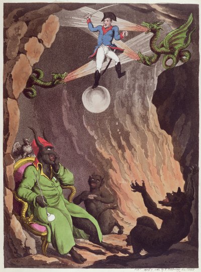 The Flight of Bonaparte from Hell-Bay by Thomas Rowlandson