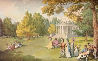 The Gardens at Stowe House, Bucks by Thomas Rowlandson