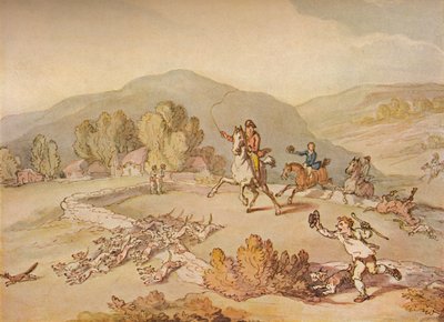 The Village Hunt by Thomas Rowlandson