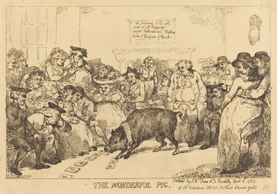 The Wonderful Pig by Thomas Rowlandson