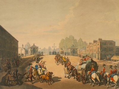 Whitechapel Turnpike, London by Thomas Rowlandson