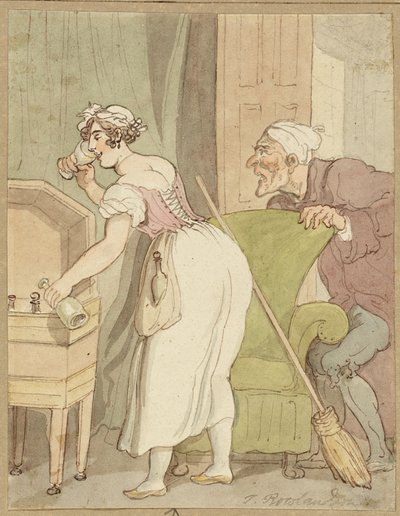 Woman Caught Stealing a Drink by Thomas Rowlandson