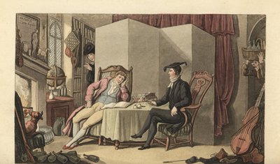 Young Gentleman in His Rooms at University by Thomas Rowlandson