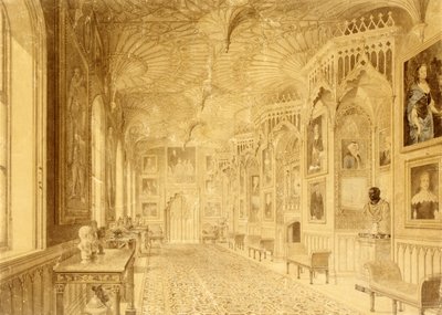 Long Gallery at Strawberry Hill, Twickenham by Thomas Sandby