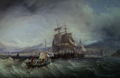 Off Caernarvon by Thomas Sewell Robins
