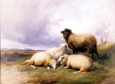 Sheep in a Landscape by Thomas Sidney Cooper