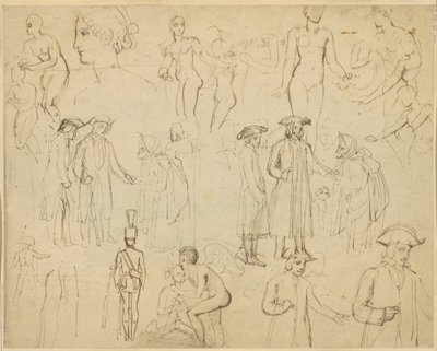 Roger de Coverley and the Gypsies [verso] by Thomas Stothard