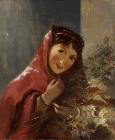 Lady Carrying Holly Branches by Thomas Sully