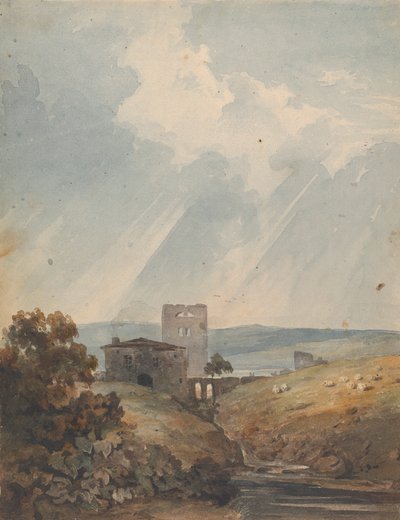 Landscape with Castle, Hills and Mountains by Thomas Sully