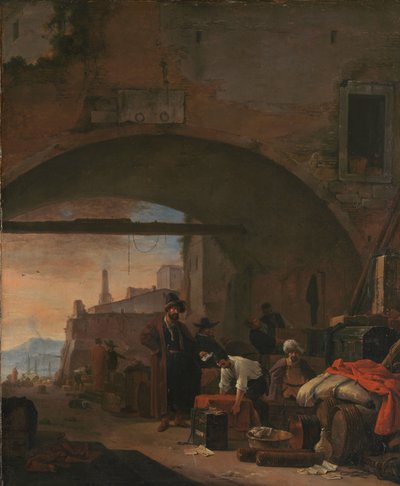 View of a Levantine Port by Thomas Wijck