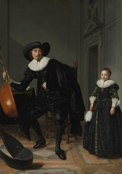 A Musician and His Daughter by Thomas de Keyser