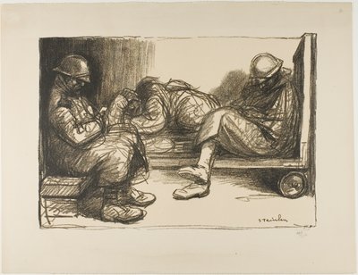 In the Dugout by Théophile Alexandre Pierre Steinlen