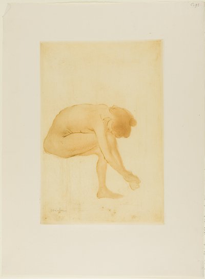Seated Woman Drying Her Feet by Théophile Alexandre Pierre Steinlen