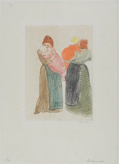 Two Mothers by Théophile Alexandre Pierre Steinlen