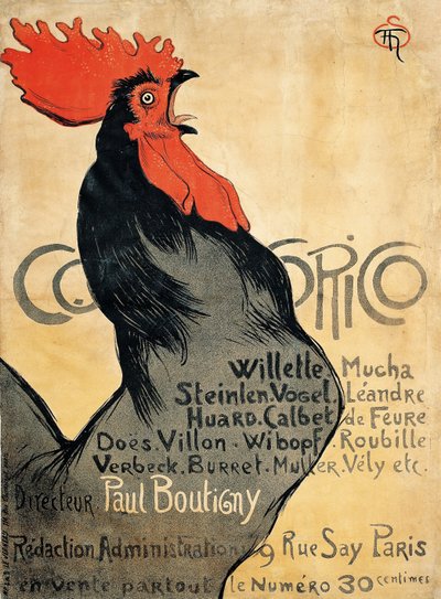 Cocorico Poster by Théophile Alexandre Steinlen