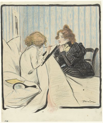 Two Women in a Bedroom by Théophile Alexandre Steinlen