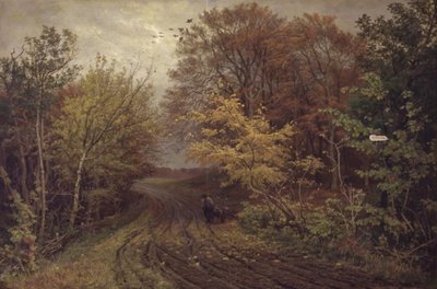 Road in Borrevejle Forest. October Day by Thorvald Niss