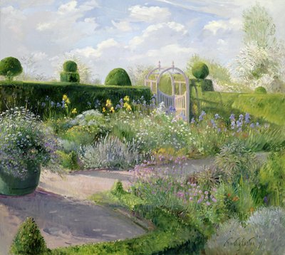 Irises in the Herb Garden, 1995 by Timothy Easton