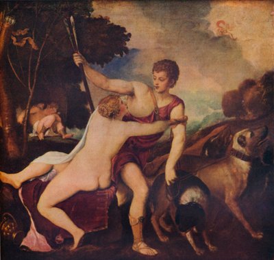 Venus and Adonis by Tiziano Vecelli