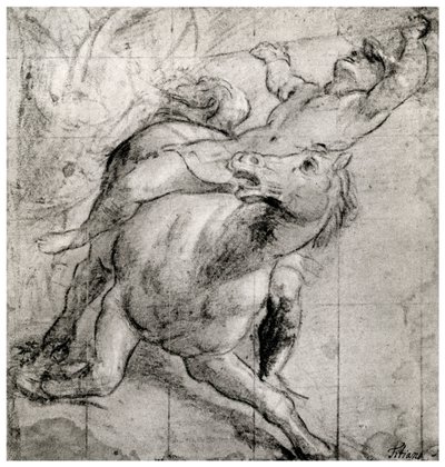 Horseman Falling by Tiziano Vecelli