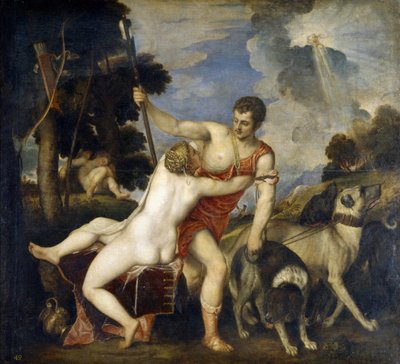 Venus and Adonis by Tiziano Vecelli