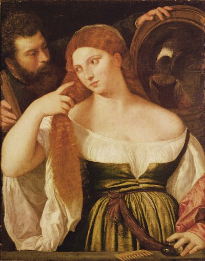 Woman Combing Her Hair by Tiziano Vecelli