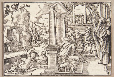Spurius Cassius Thrown from a Cliff by Tobias Stimmer