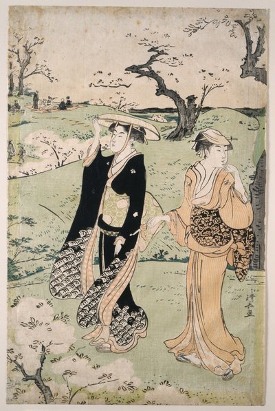 Cherry blossom viewing at Mount Asuka by Torii Kiyonaga