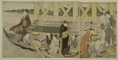Pleasure Boats below Azuma Bridge by Torii Kiyonaga