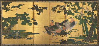 Peafowl and Phoenixes, late 1500s by Tosa Mitsuyoshi