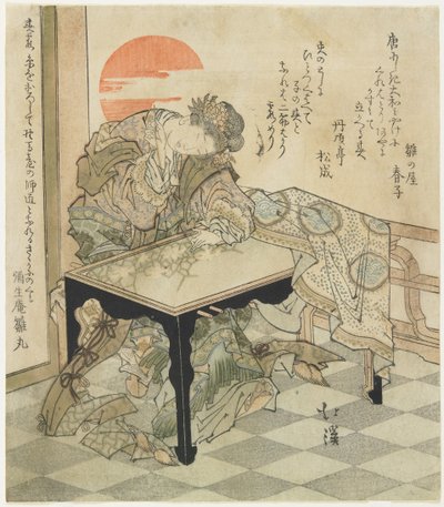 Chinese Princess at an Embroidery Table, 1828 by Toyota Hokkei