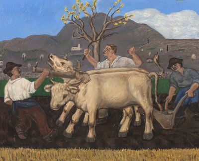 Plowing by Tullio Garbari