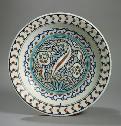 Stone-paste plate, Iznik, Turkey by Turkish School