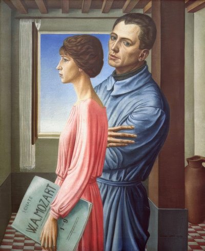 Portrait of the Painter with His Wife by Ubaldo Oppi