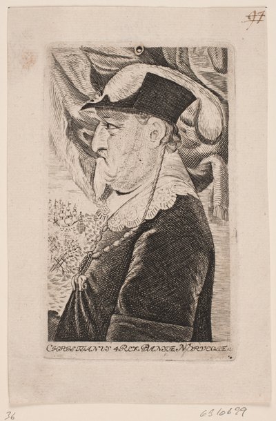 Christian IV as an Old Man. Profile by Ubekendt