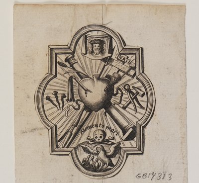 Emblem with a Pierced Heart and the Instruments of the Passion by Ubekendt