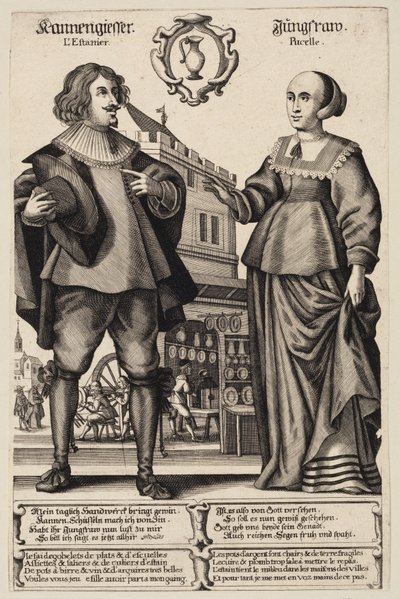 A Tinsmith and a Young Maiden by Ubekendt