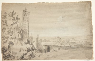 Landscape with Ruins by Ubekendt