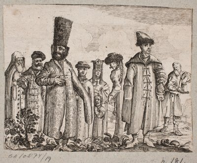 Men and Women in Russian Regional Costumes by Ubekendt