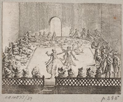 Persian Banquet with Dancers by Ubekendt