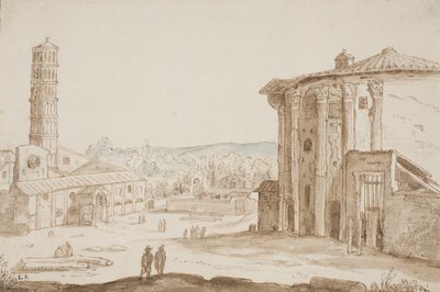 S. Maria in Cosmedien and the Temple of Vesta in Rome by Ubekendt