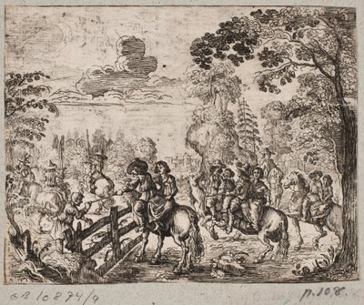 Forest Scene with Riders by Ubekendt