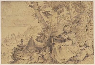 The Rest on the Flight to Egypt by Ubekendt