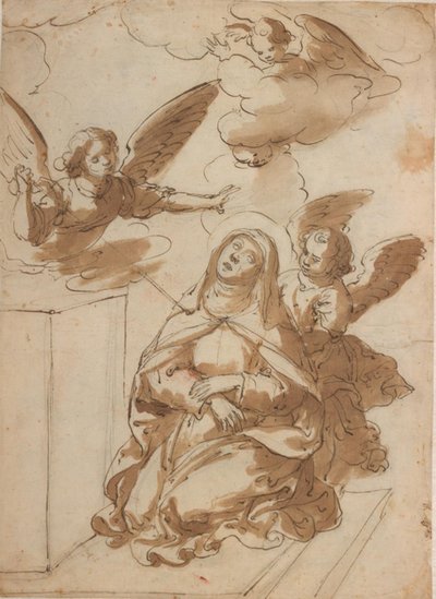 The Transverberation of St Teresa by Ubekendt KKSgb375