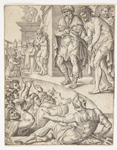 Ecce Homo by Ubekendt efter Dirck Volckertsz. Coornhert efter Maarten van Heemskerck