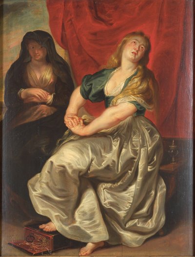 The Repentant Magdalene by Ubekendt efter Peter Paul Rubens