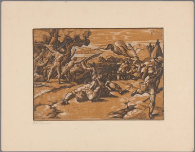 David Beheads Goliath by Ugo da Carpi